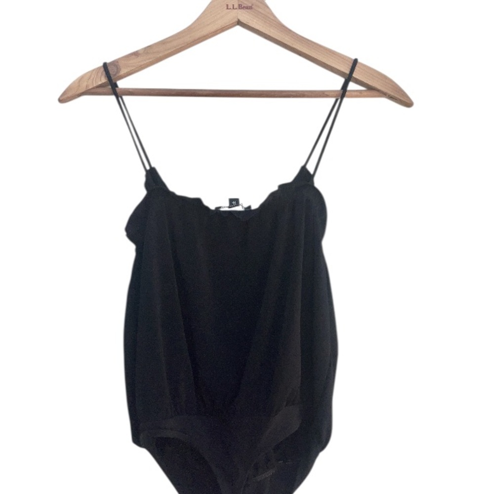 Black Spaghetti Strap Bodysuit